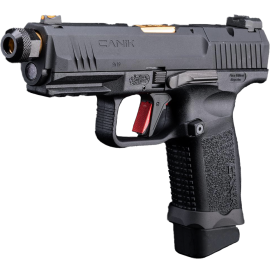 Canik x Salient Arms TP9 Elite Combat Airsoft Training Pistol Licensed by Cybergun (Color: Black/Gold)