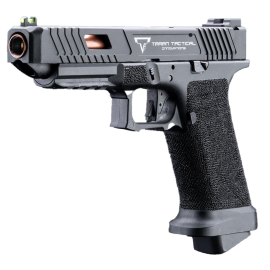 EMG Custom TTI JW2 Polymer Combat Master Slide + Ultimate GBB Frame Custom Gas Blowback Airsoft Pistol (Color: Black Slide)