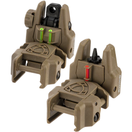Mira APS Gen 2 Rhino Flip-up Sight Package with Fiber Optic Inserts - Brown